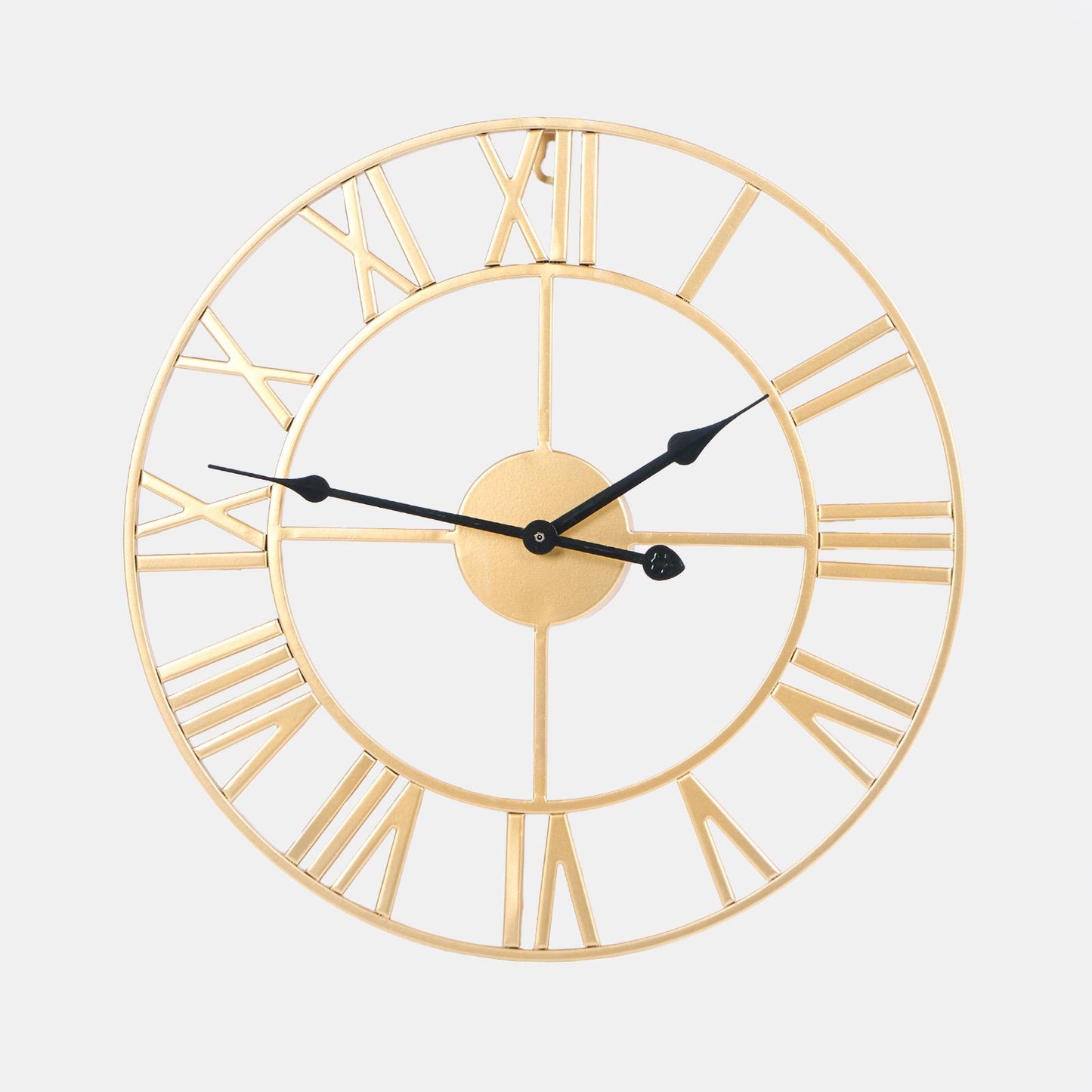 Large Golden Metal Wall Clock