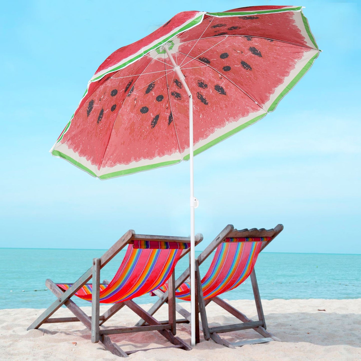 1.8m Beach Tilting Parasol Umbrella