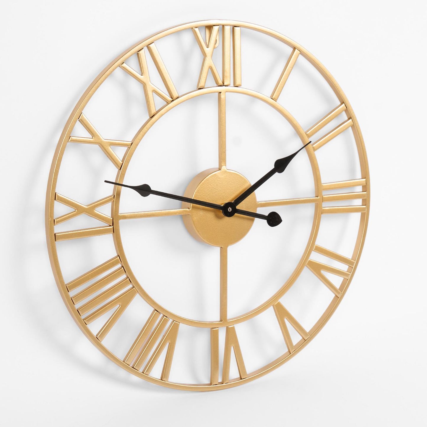 Large Golden Metal Wall Clock