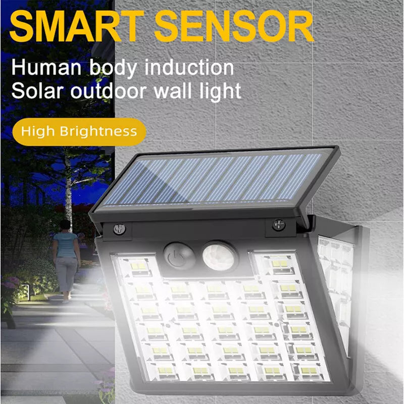 72Leds Solar Power PIR Motion Sensor Wall Light