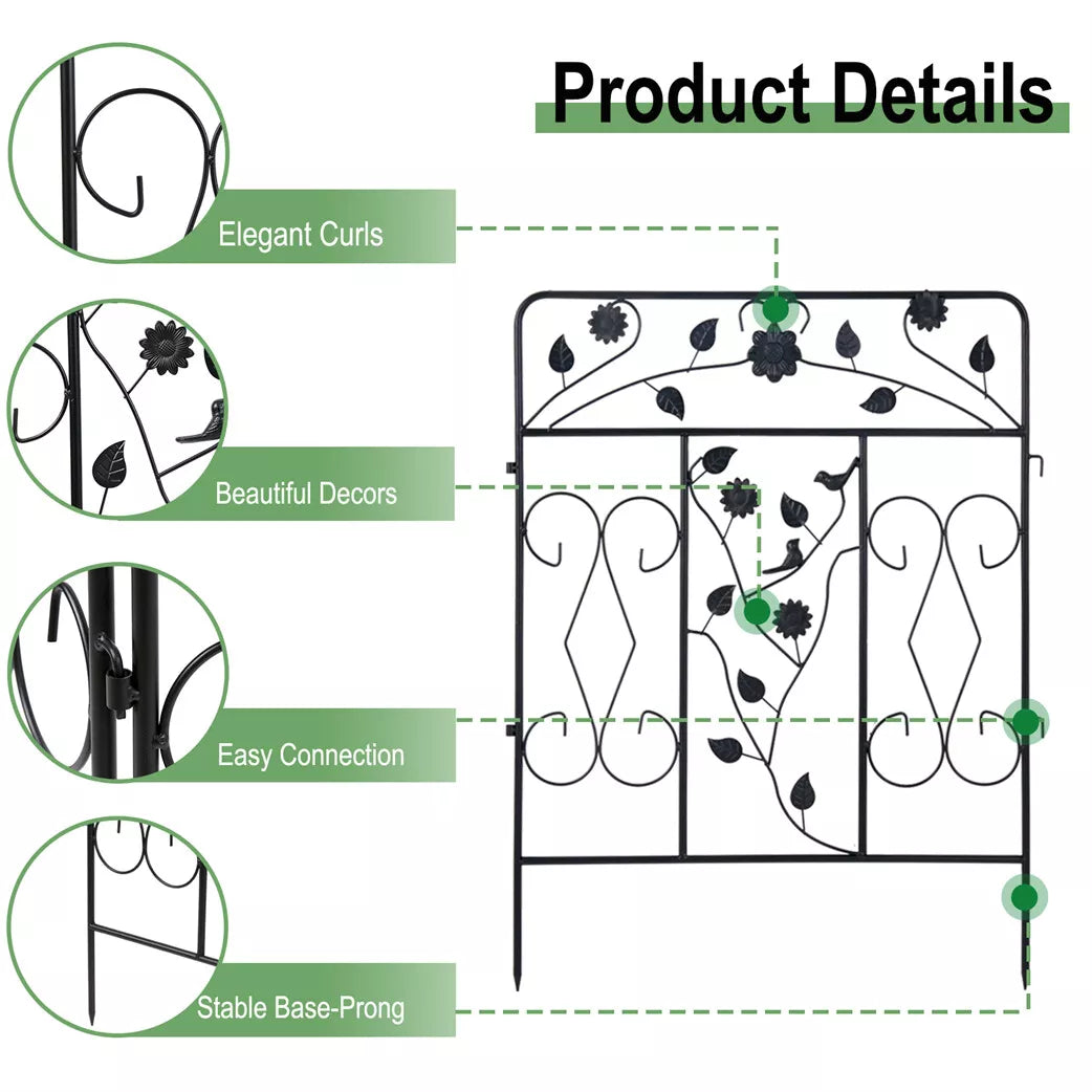 5 panels Garden Metal Fences