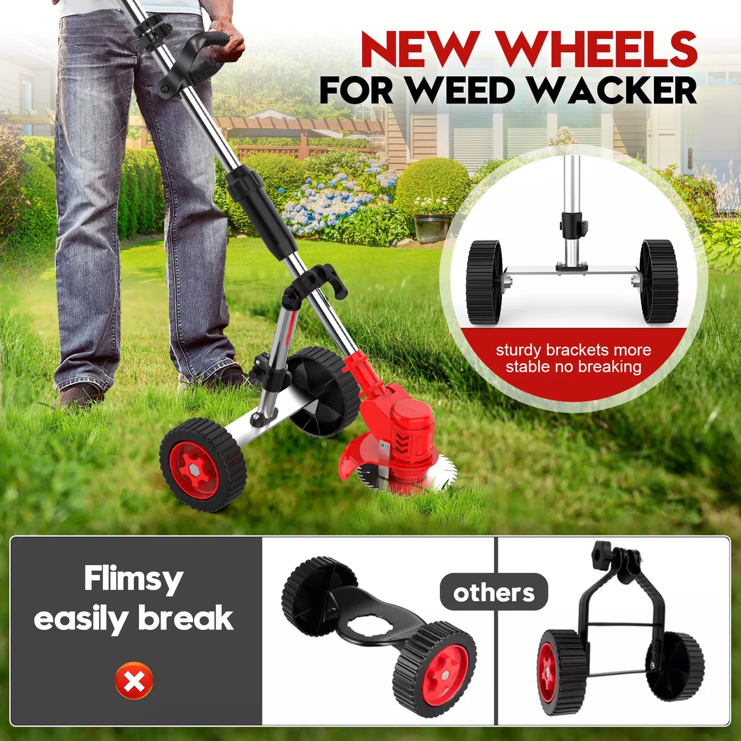 Cordless Strimmer Grass Trimmer Tree Cutter 24V Garden Edger Electric 2 Battery