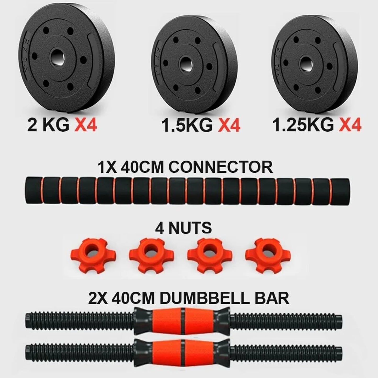 20kg Dumbbells Barbell Set