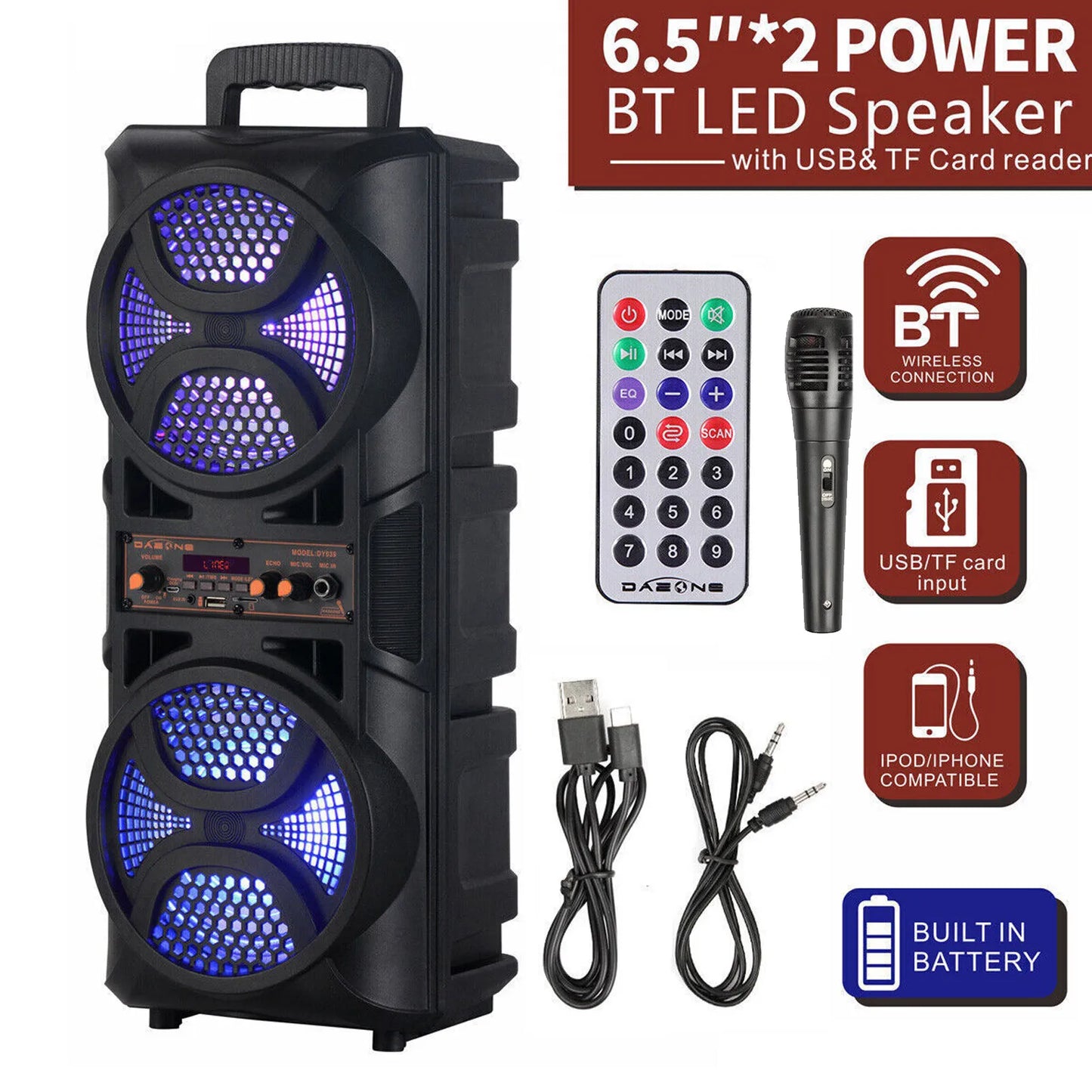 3000W Portable Bluetooth Party Speaker