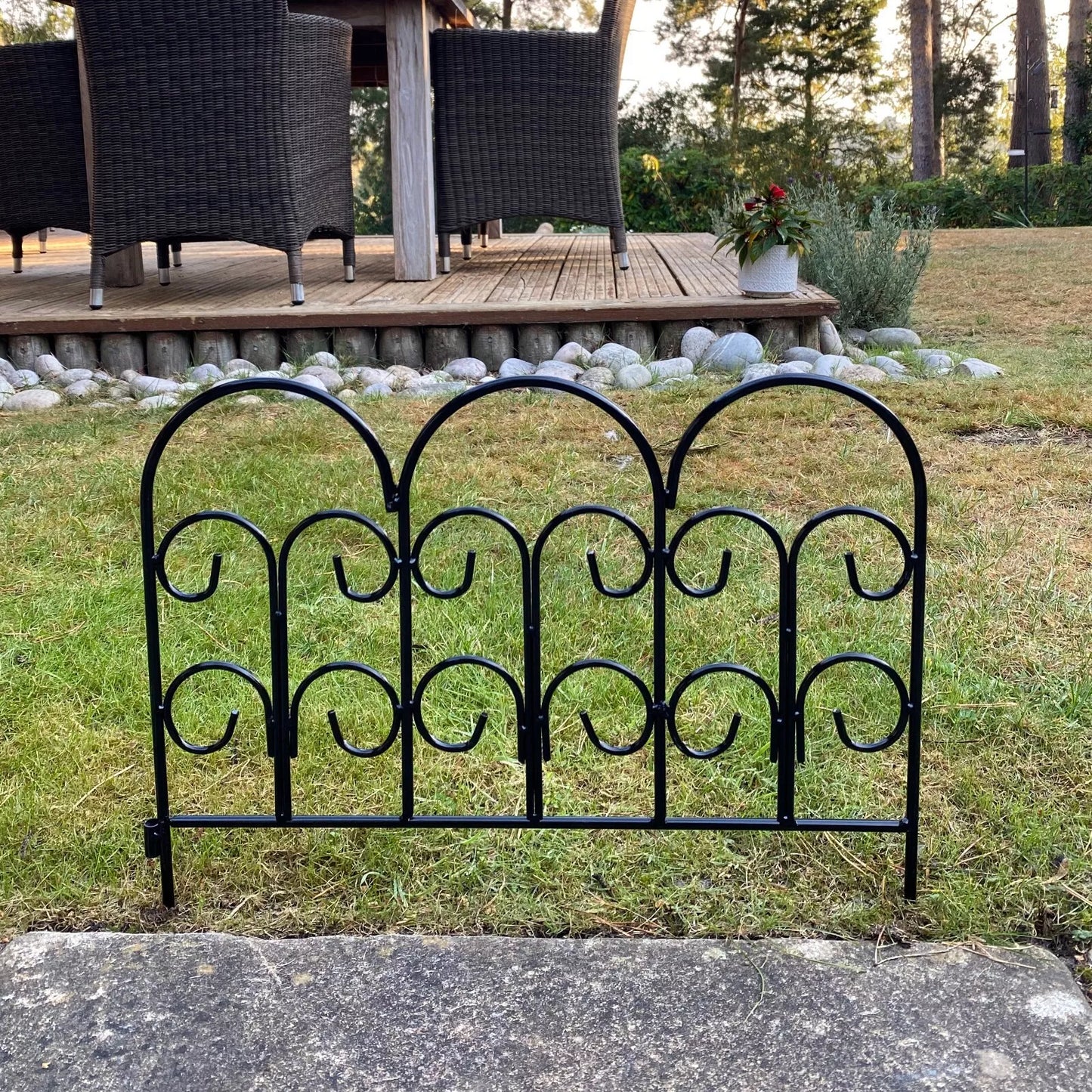 Set of 5 Steel Garden Fence Panels