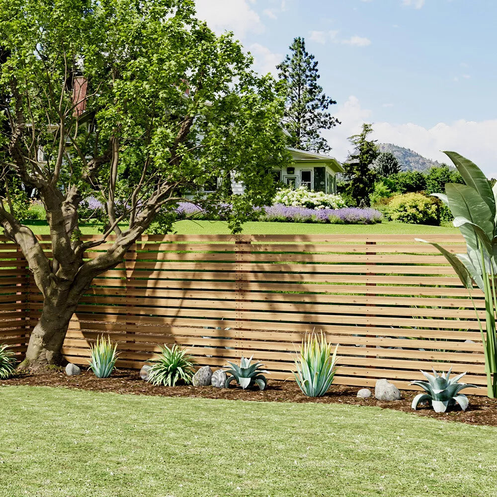 Wooden Slatted Fence Panels