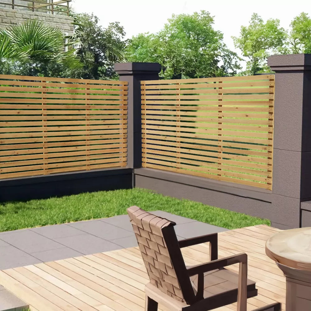 Wooden Slatted Fence Panels