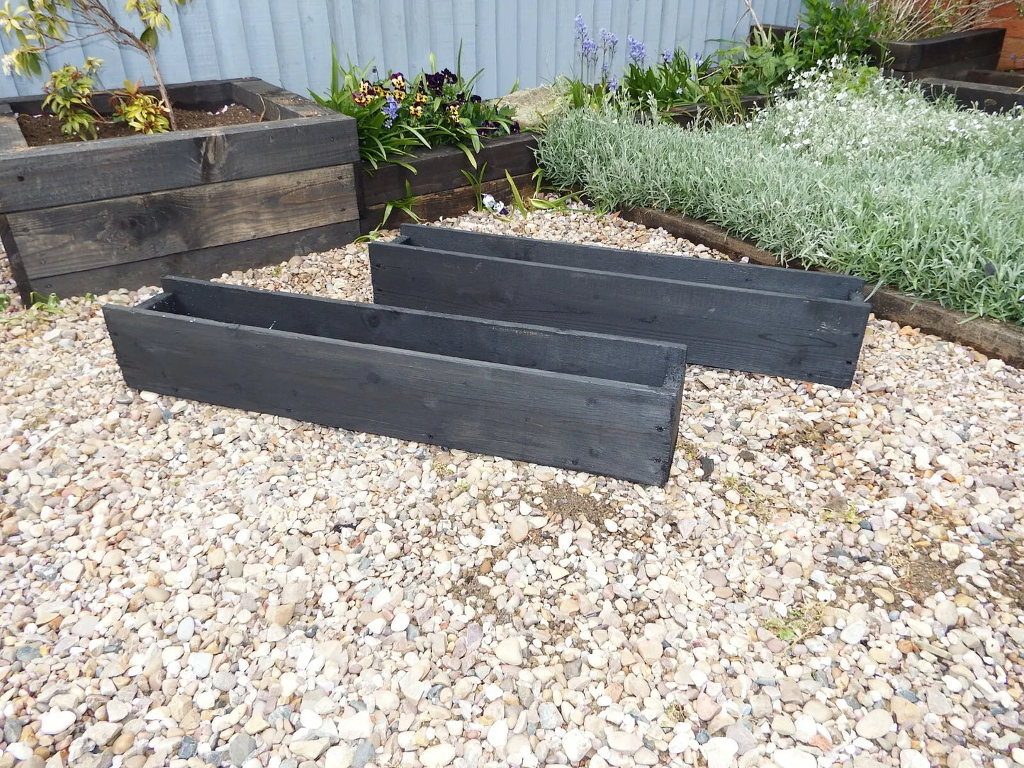 2 X 90 CM WOODEN PATIO GARDEN PLANTER