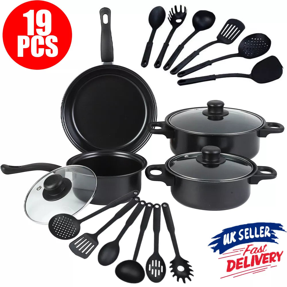 19Pcs/Set Non Stick Saucepan Cookware Set