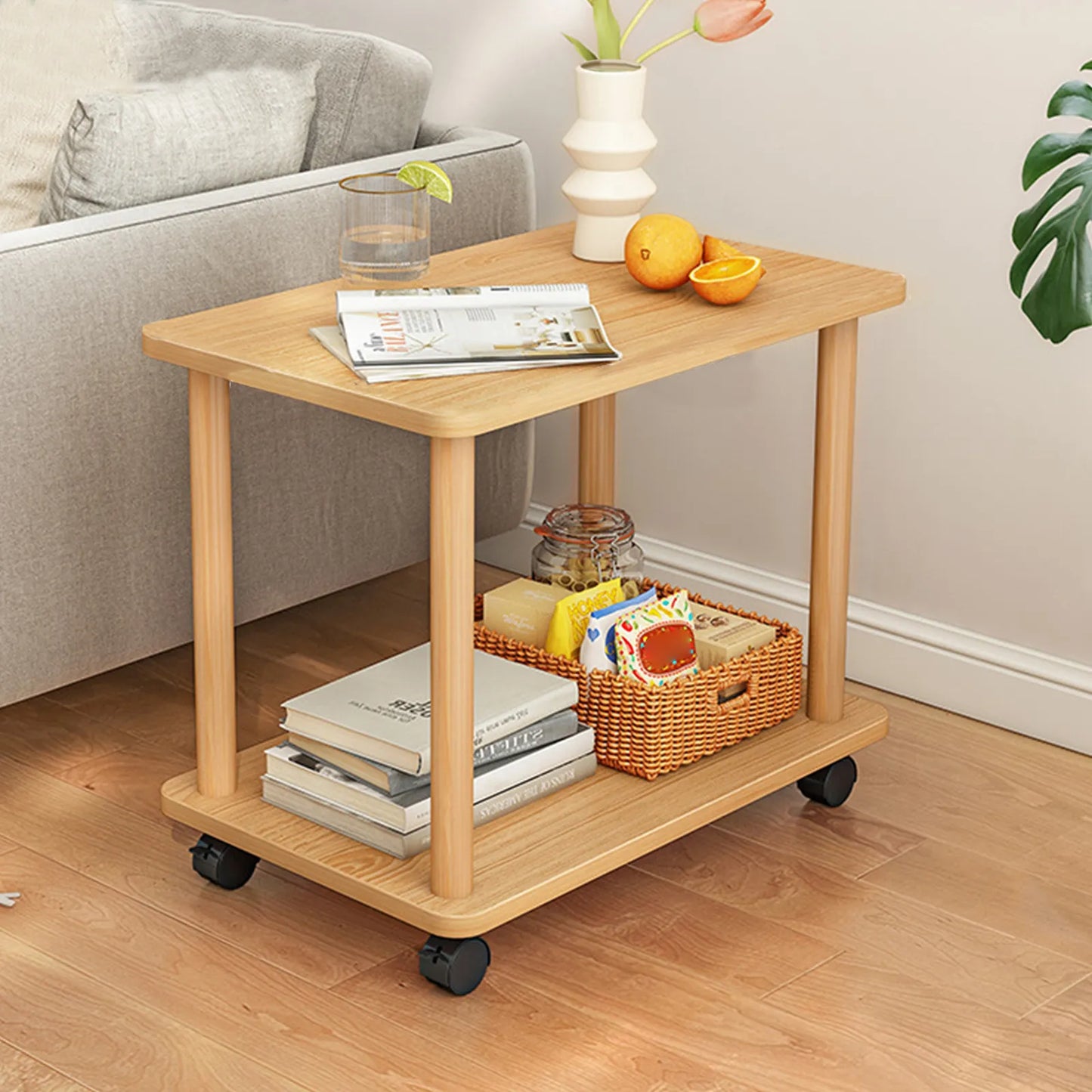 2 Tier Wooden Side Table