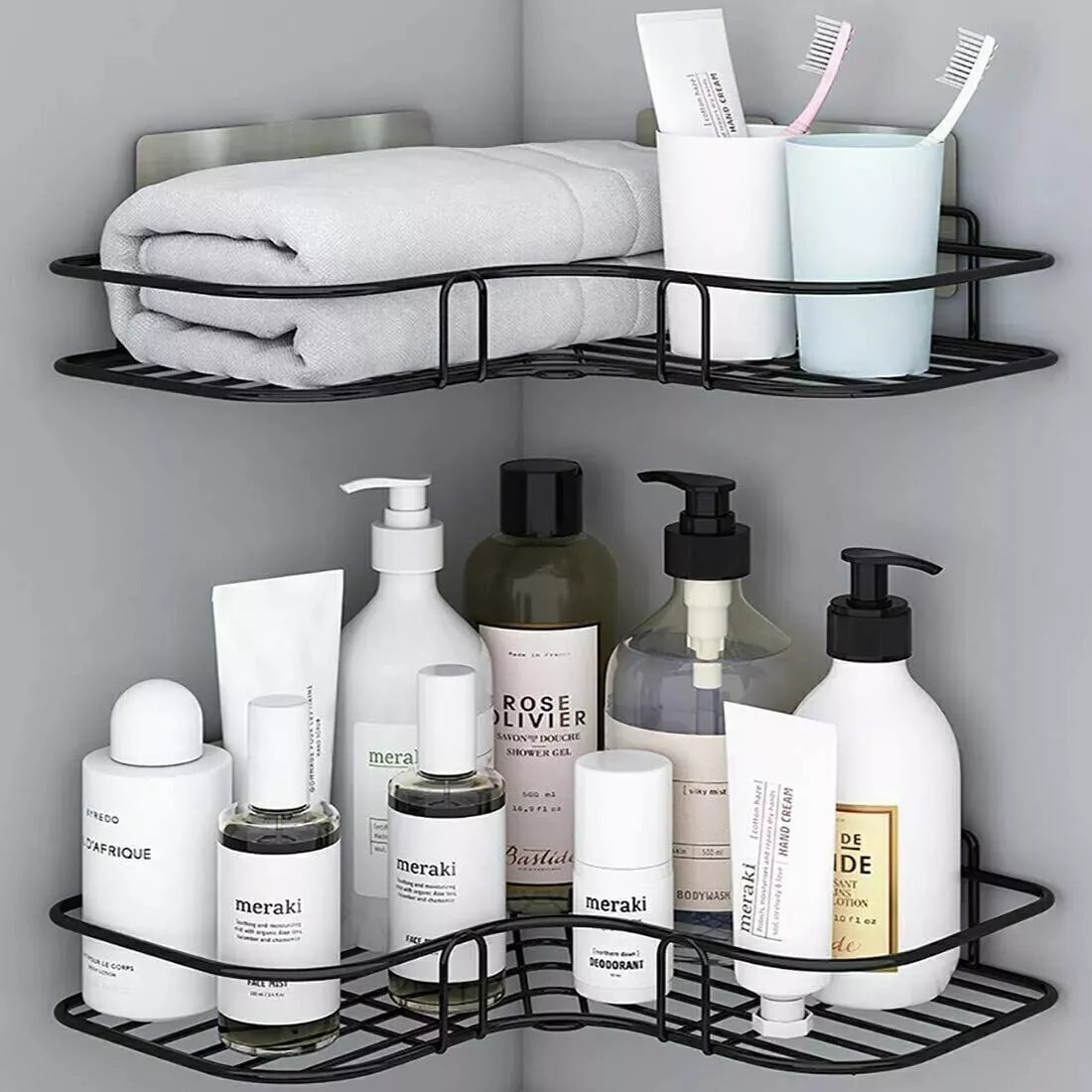 2X Self Adhesive Shower Shelf