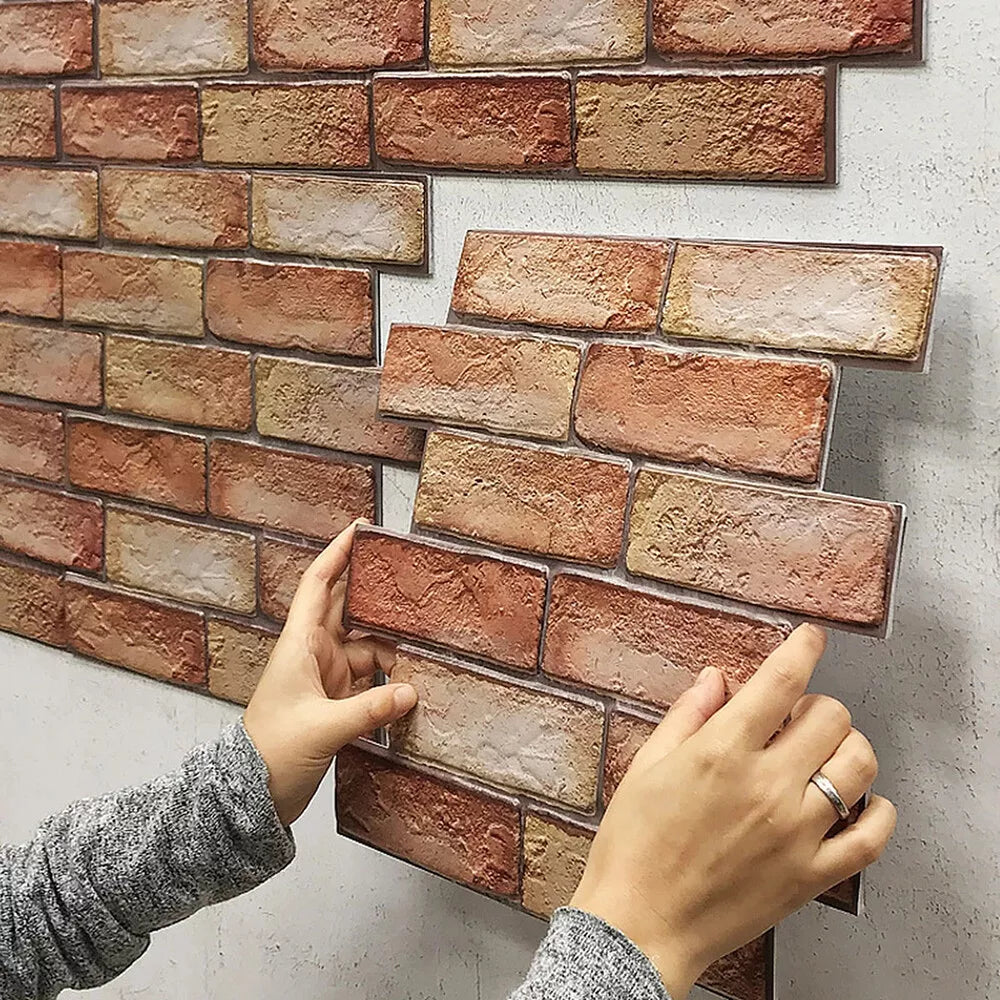 11Pcs 3D Tile Brick Wall Sticker