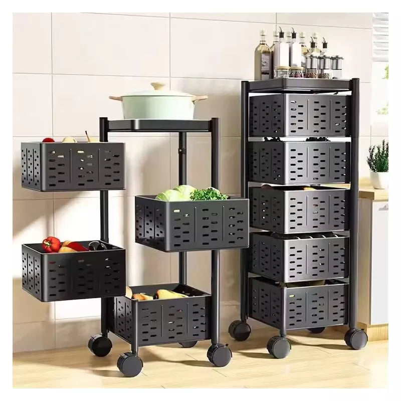 6 Tier Kitchen Rotating Storage Trolley