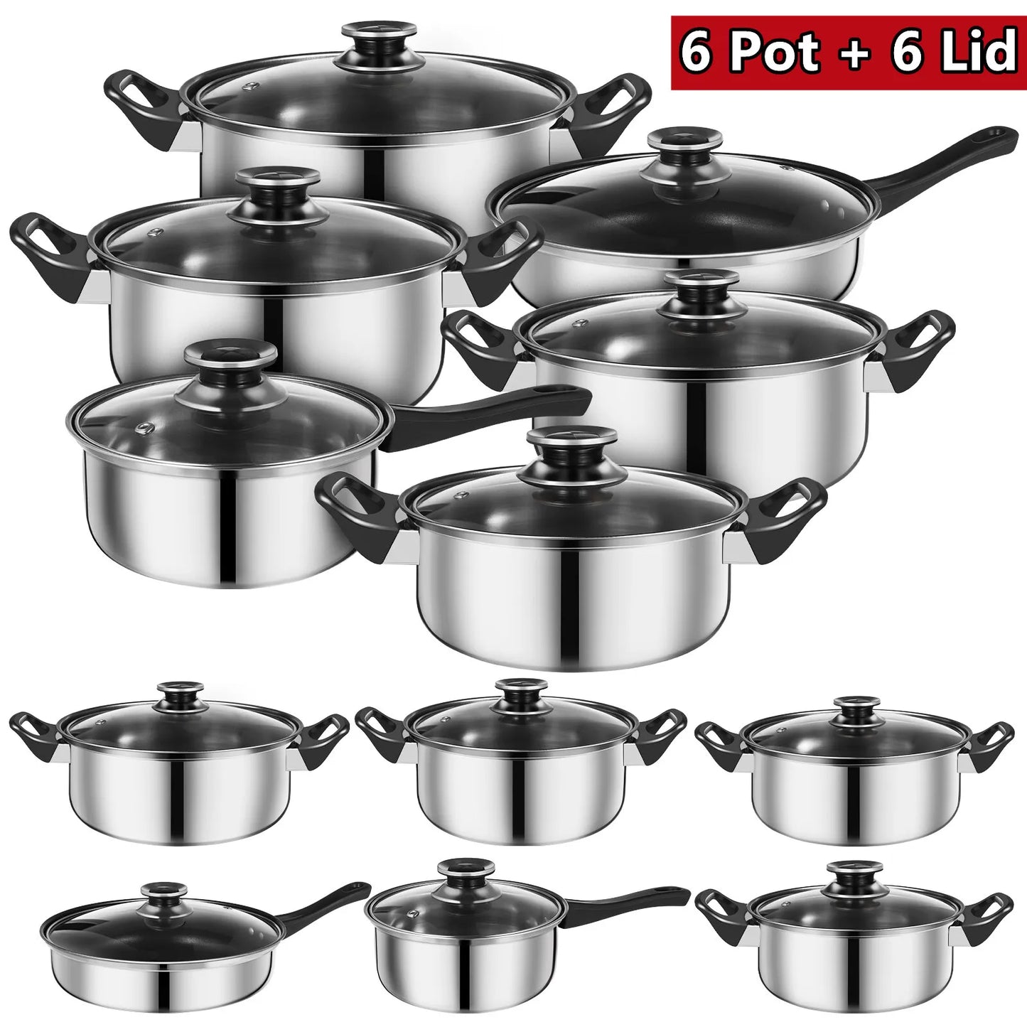 Set of 12 Non Stick Cookware