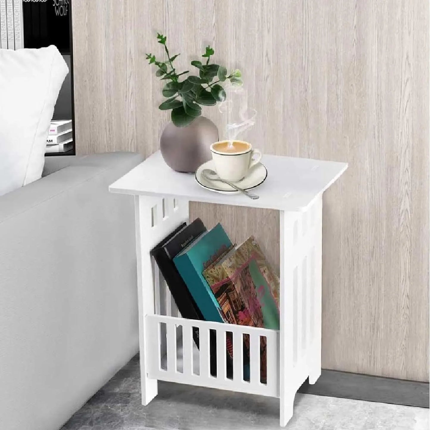 White Bedside Table