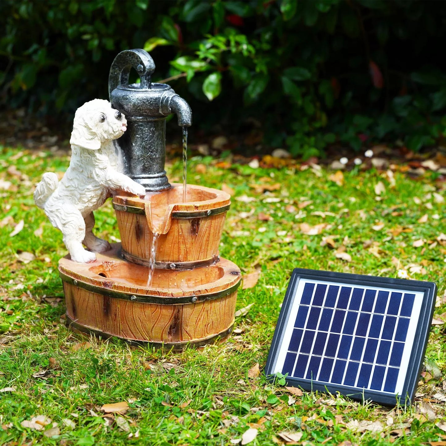 Puppy Solar Water Fountain