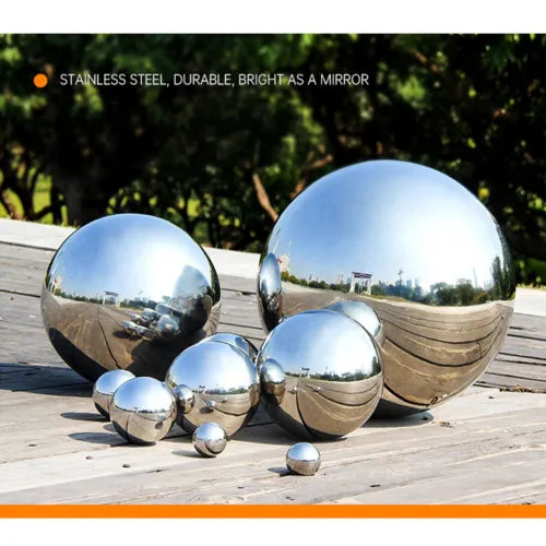 6PCS Outdoors Garden Steel Mirror Balls