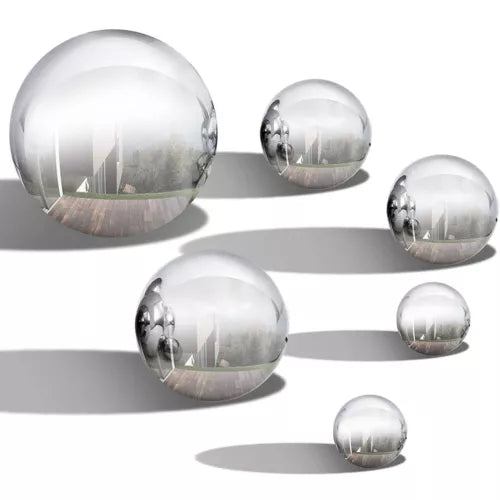 6PCS Outdoors Garden Steel Mirror Balls