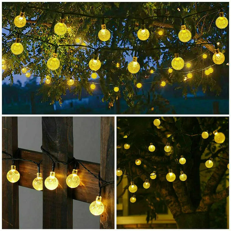 12M 100LED SOLAR POWERED Retro Bulb String Light