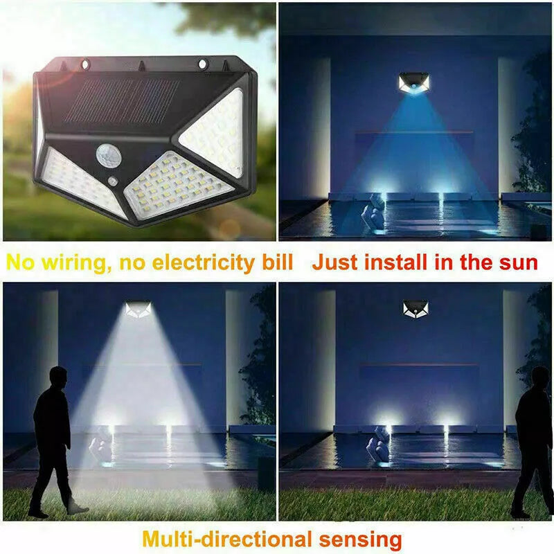 4X Solar Power PIR Motion Sensor Wall Lights