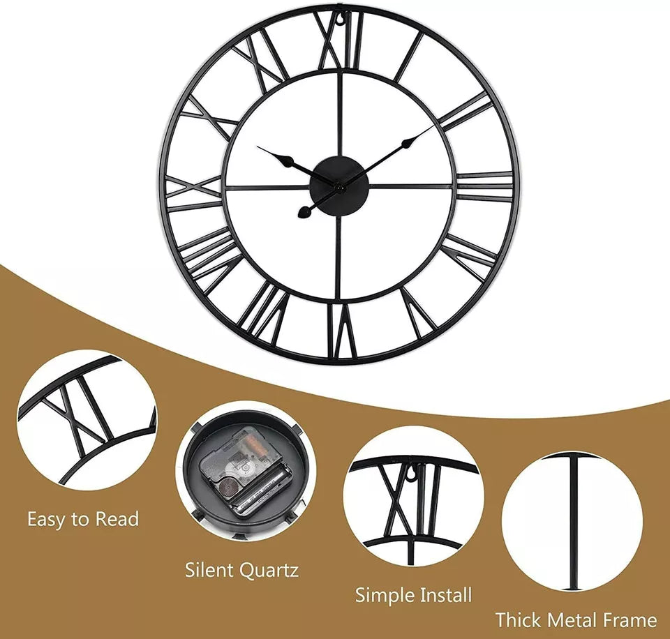 40cm Metal Roman Wall Clock