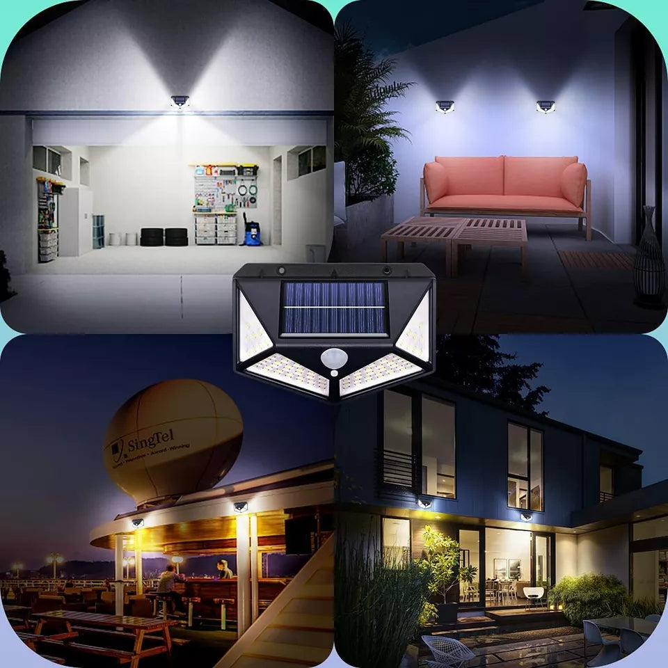 4X Solar Power PIR Motion Sensor Wall Lights