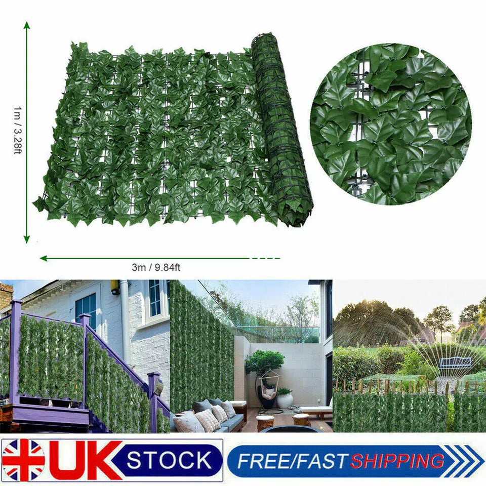 3M Artificial Hedge Fake Ivy Leaf Garden Fence