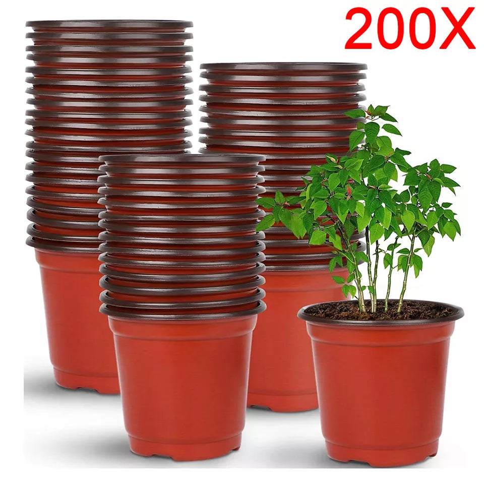 200Pcs Plastic Plant Pots