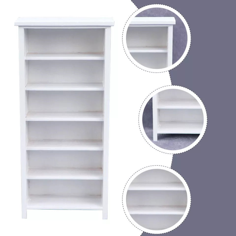 White Wooden Vertical Bookcase