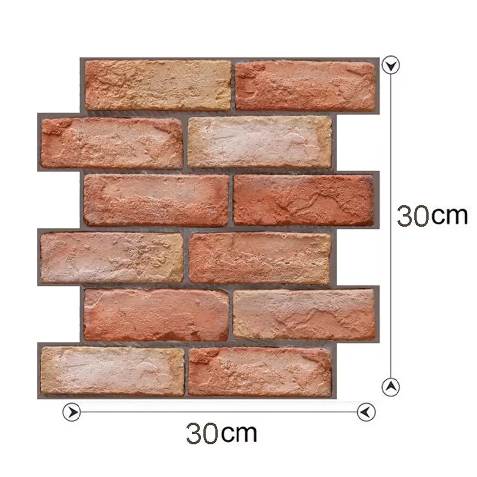 11Pcs 3D Tile Brick Wall Sticker