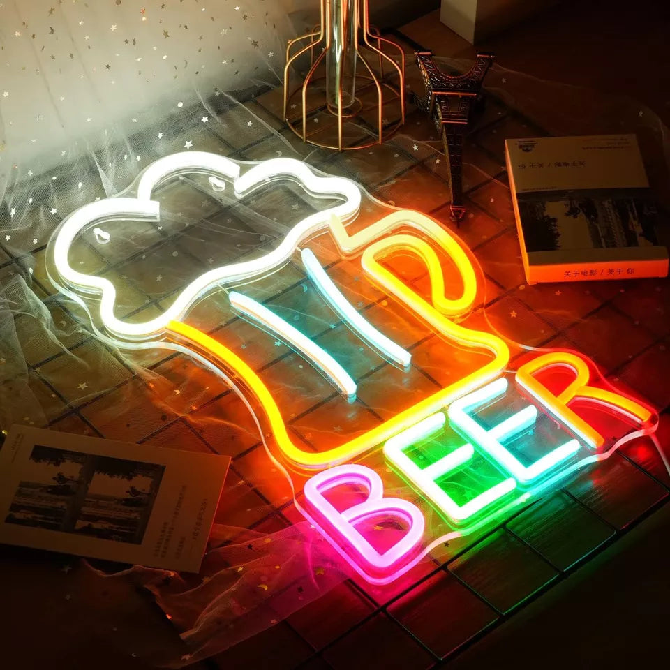 Dimmable Large Beer LED Neon Sign Light