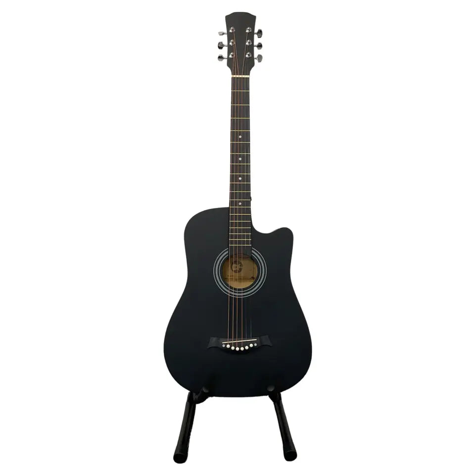 38 INCH ADULT SIZE BLACK ACOUSTIC GUITAR