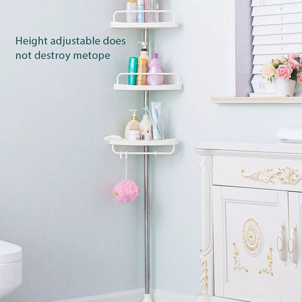 4 TIER BATHROOM TELESCOPIC CORNER SHELF