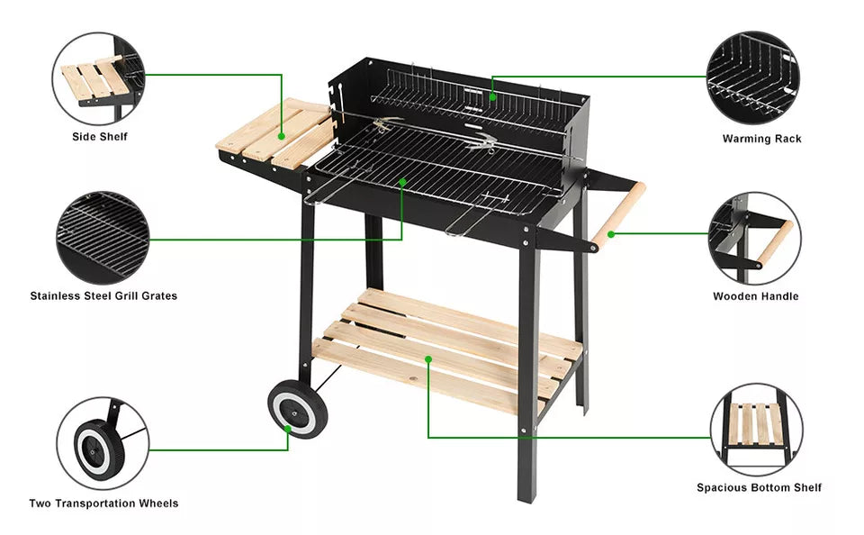 Rectangular BBQ Charcoal Grill