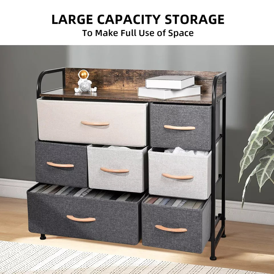 7-Drawers Fabric  Dresser