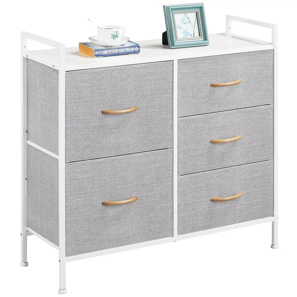 Grey Fabric Chest of Drawers