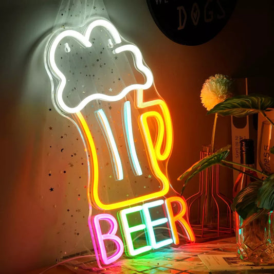 Dimmable Large Beer LED Neon Sign Light