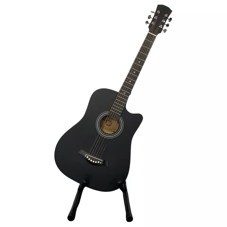 38 INCH ADULT SIZE BLACK ACOUSTIC GUITAR