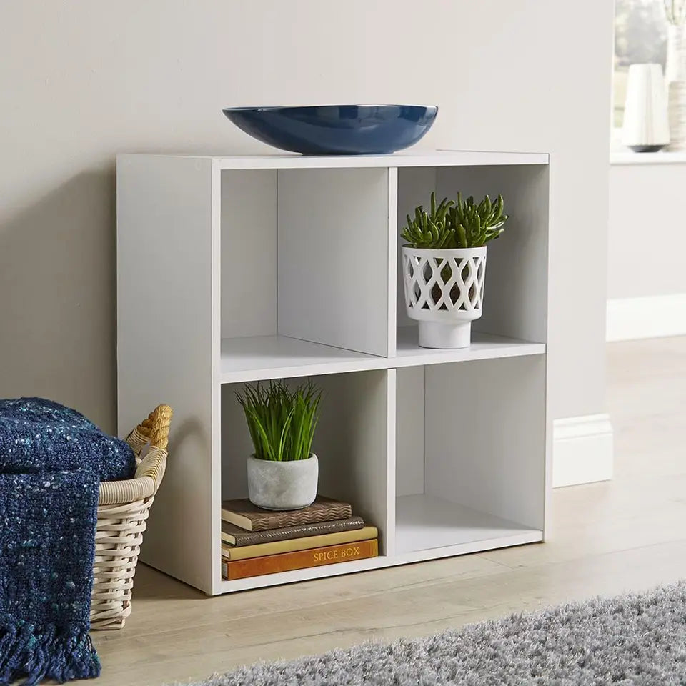 4 Cube White Bookcase