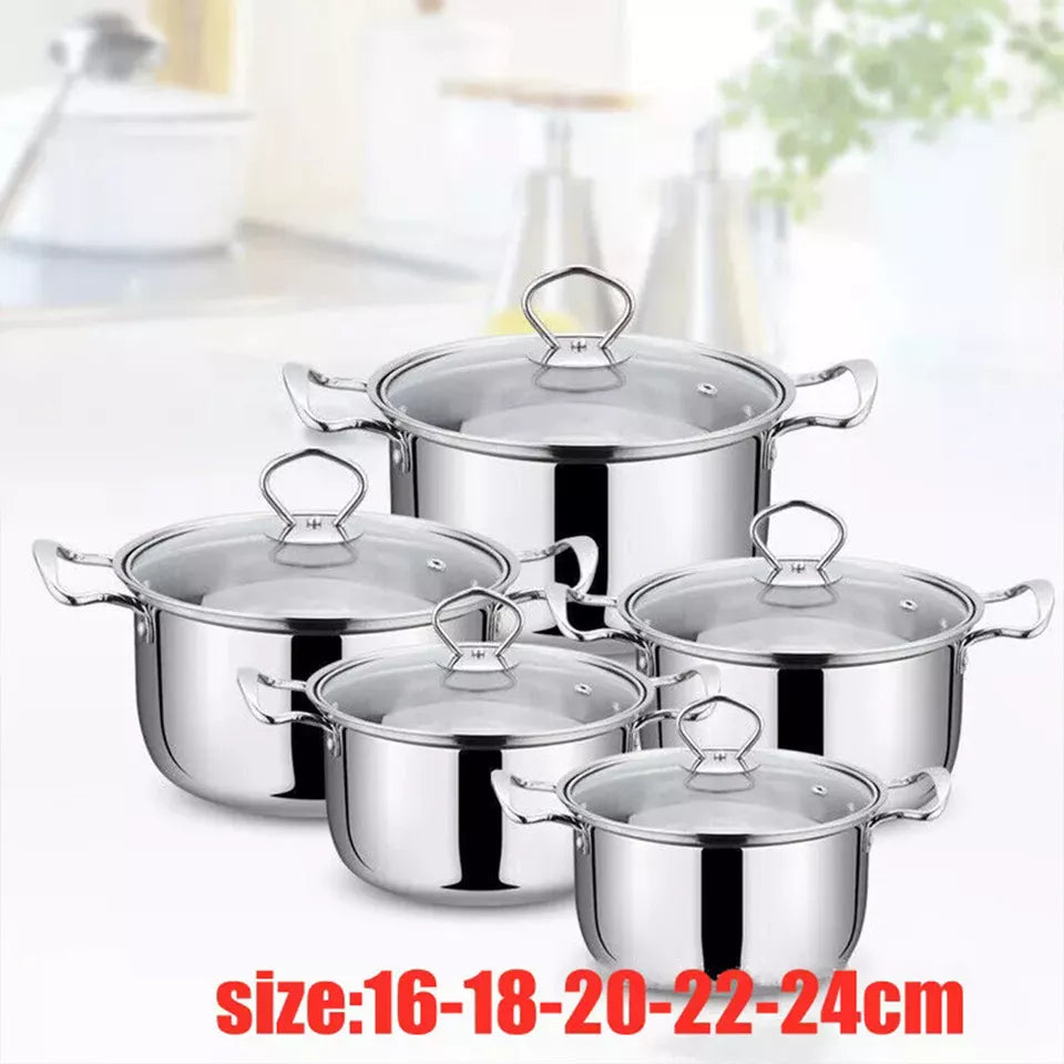 11PCS Induction Non Stick Stainless Steel Cookware