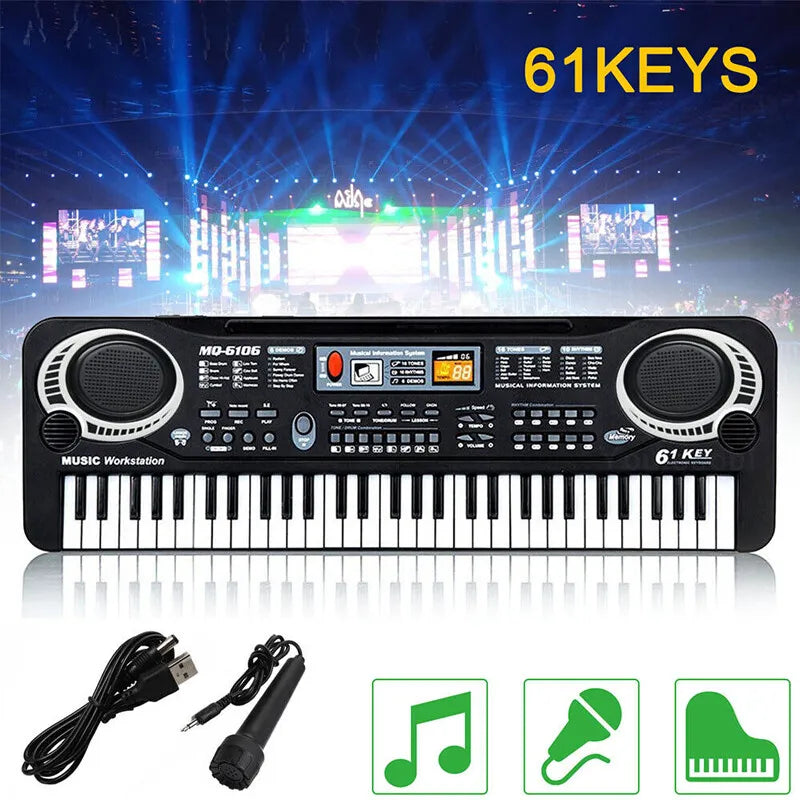 61 Key Electric Digital Piano Musical Beginner Electronic Keyboard