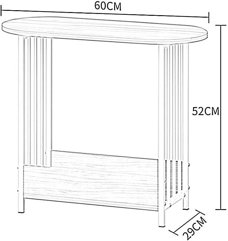 2 Tier White Narrow Bedside Table