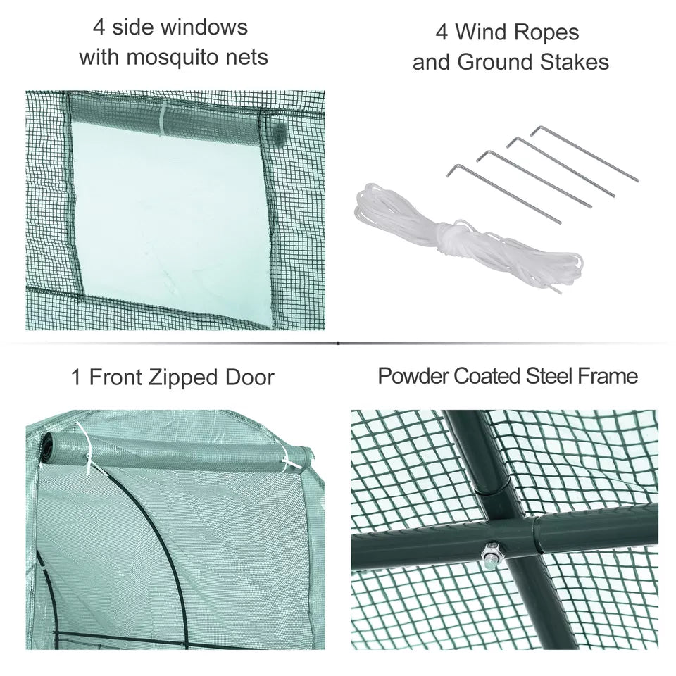 2.5x2x2m Polytunnel Greenhouse