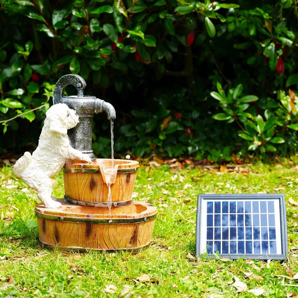 Puppy Solar Water Fountain