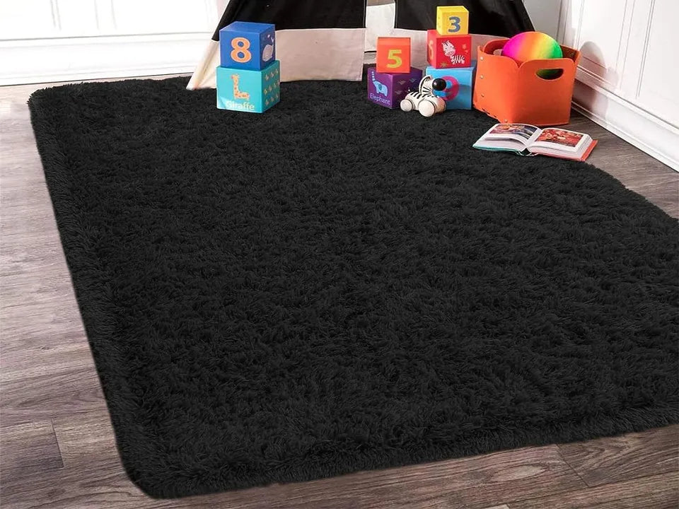 Black Thick Shaggy Rugs