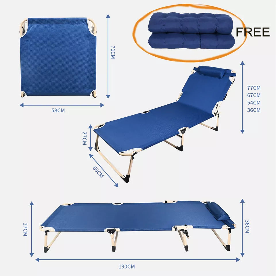 Blue Folding Sun Lounger