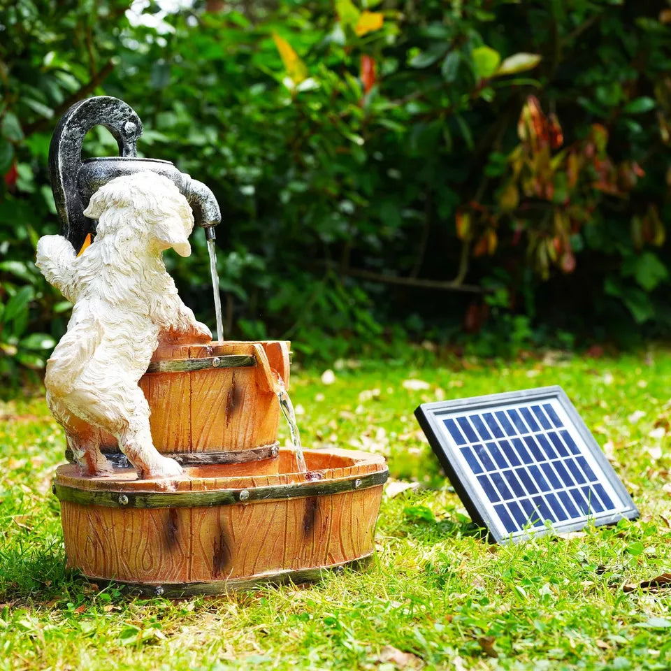 Puppy Solar Water Fountain