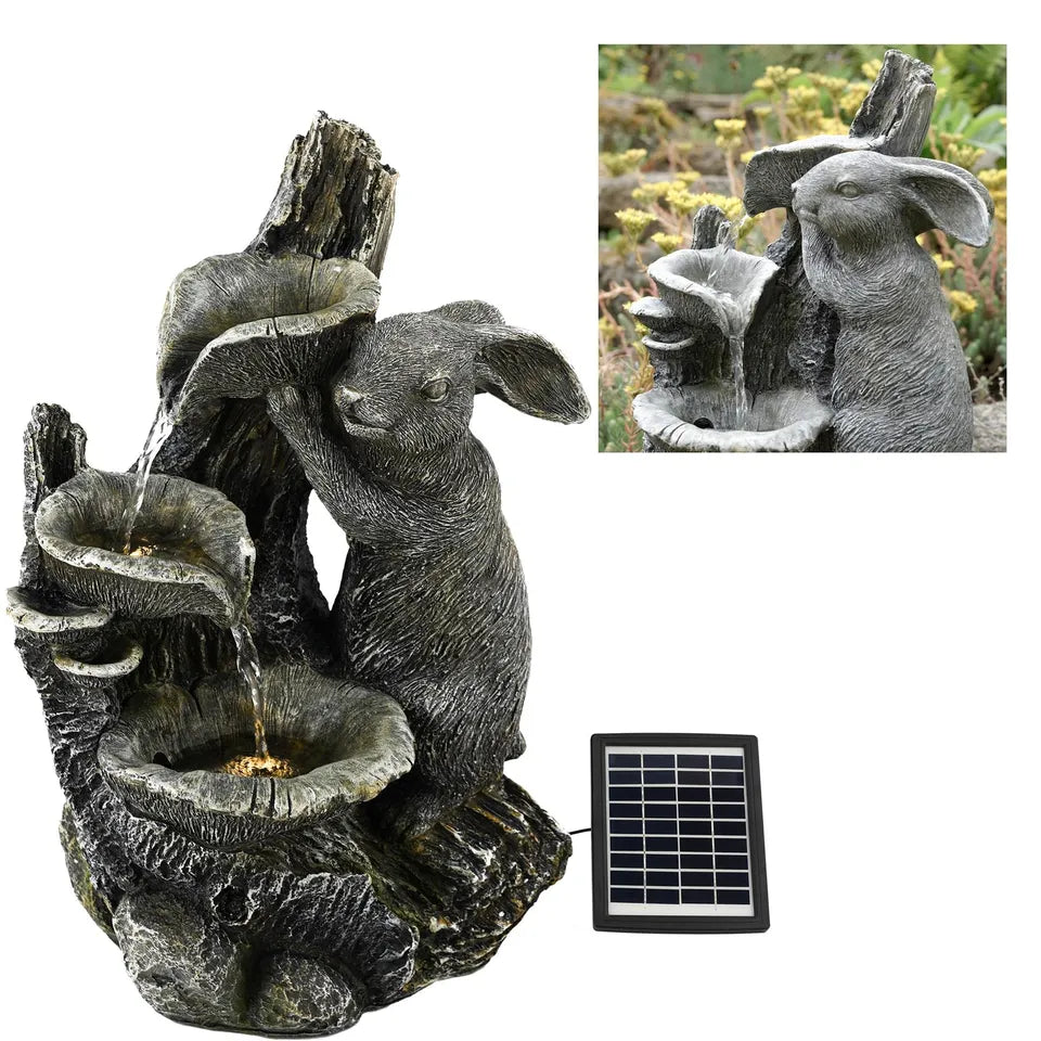 Rabbit Solar Water Fountain