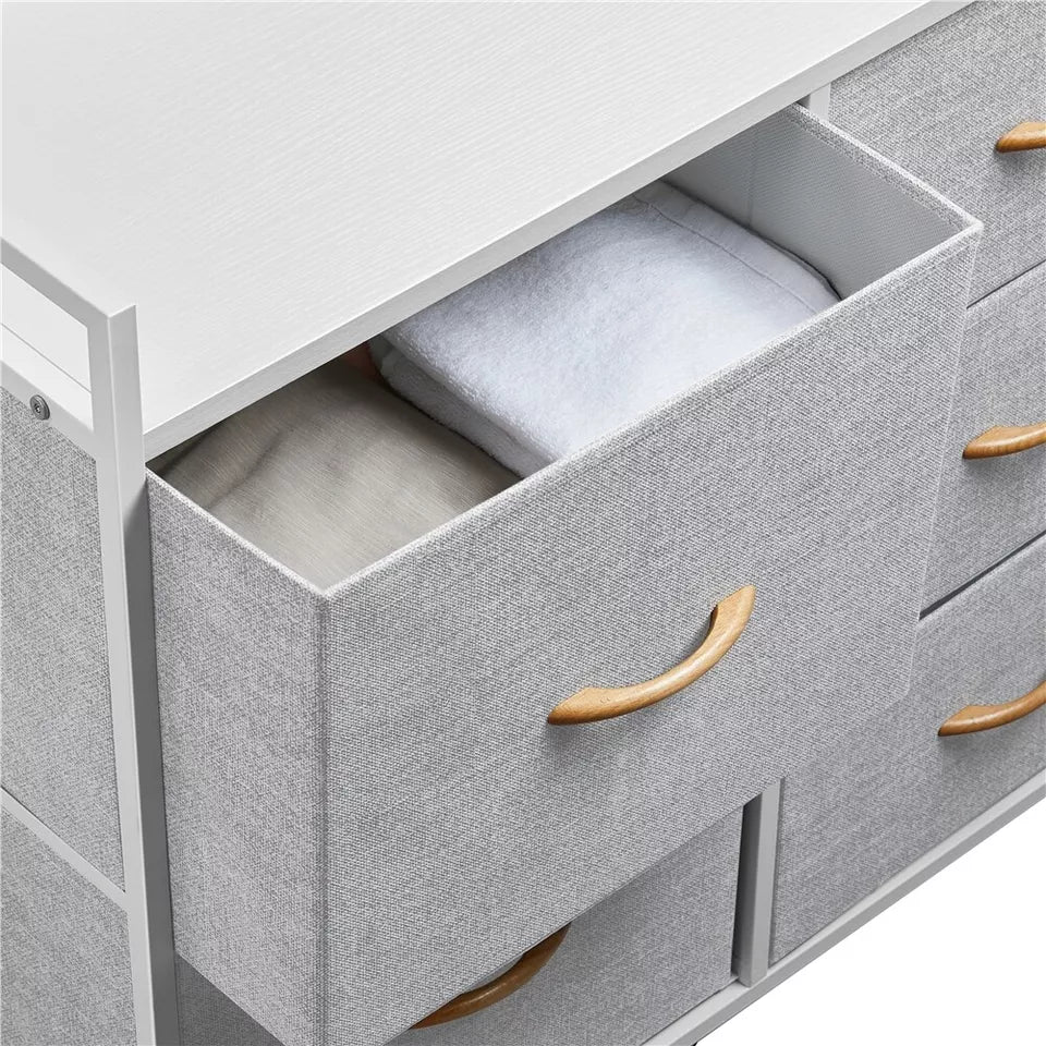 Grey Fabric Chest of Drawers