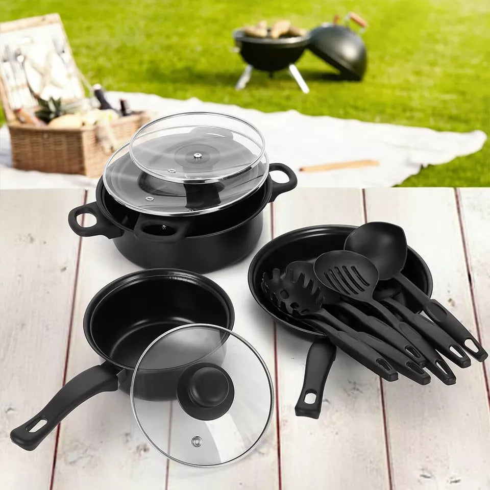 19Pcs/Set Non Stick Saucepan Cookware Set